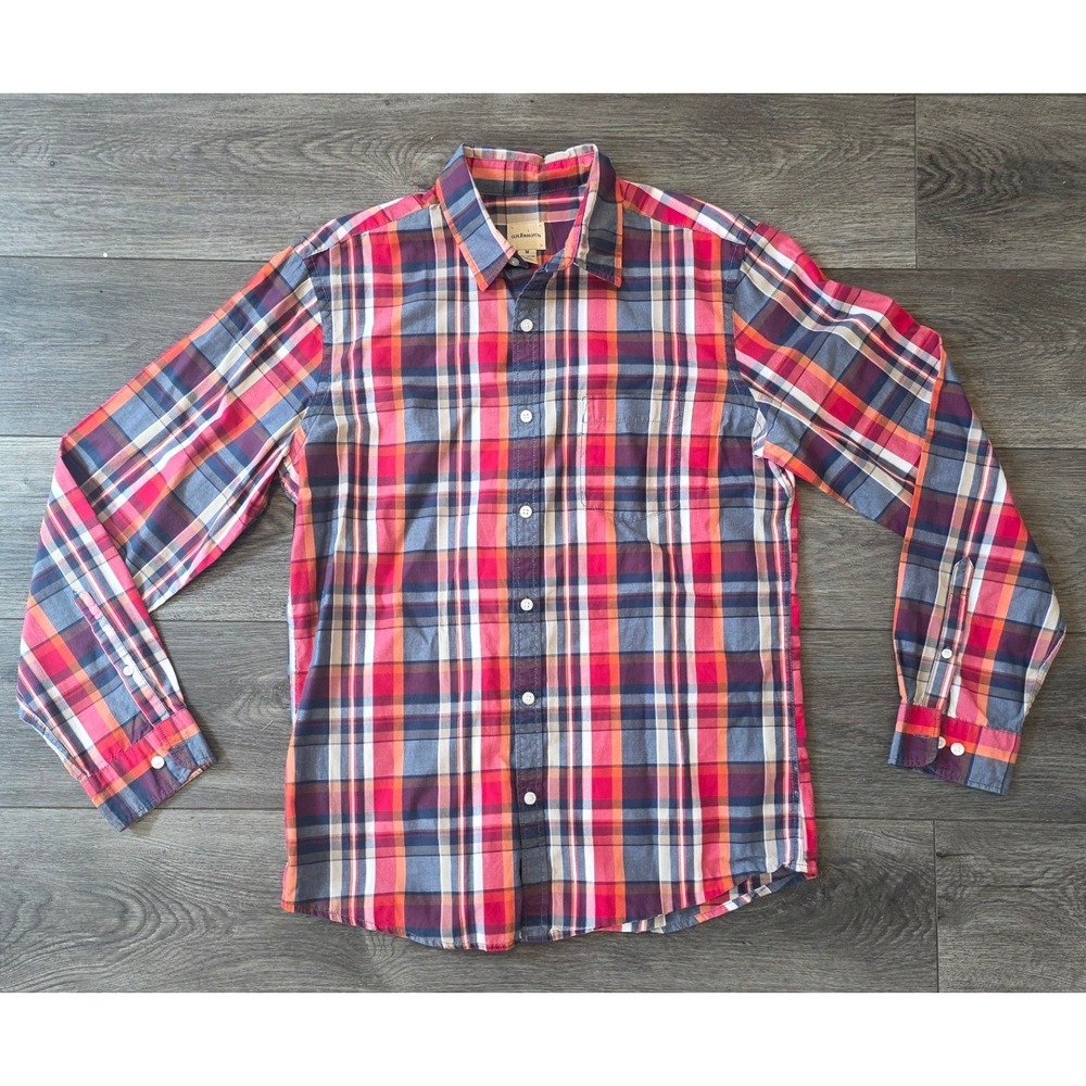 G.H. Bass & Co. Mens M Button Down Shirt Multicolor tartan Plaid Long Sleeve